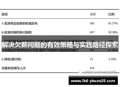 解决欠薪问题的有效策略与实践路径探索