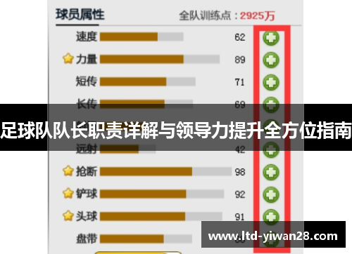 足球队队长职责详解与领导力提升全方位指南